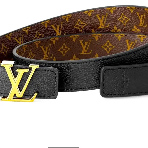 EUC Louis Vuitton 25mm reversible belt (black/brown logo)